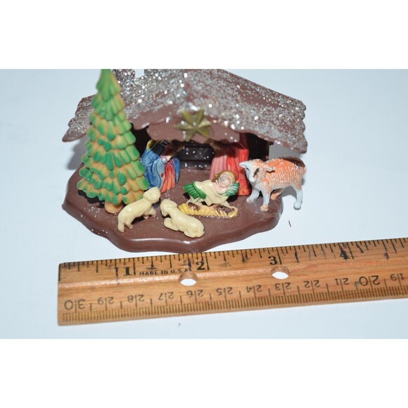 Vtg Plastic Mini Nativity with Mary Joseph Baby Jesus & Animals 3" - Picture 8 of 9